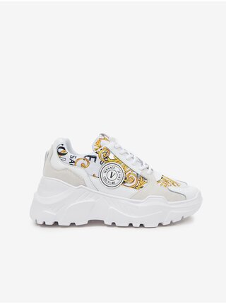 Bílé dámské kožené tenisky na platformě Versace Jeans Couture Speedtrack
