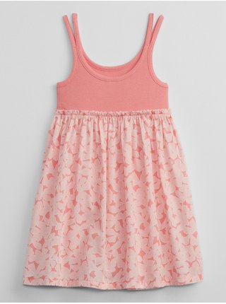 Růžové holčičí květované šaty na ramínka GAP