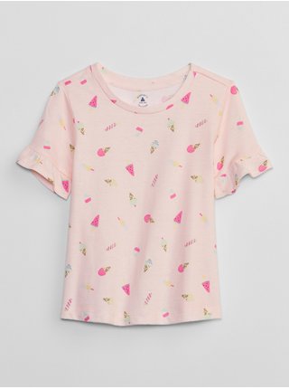 Růžové holčičí vzorované tričko GAP