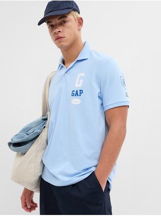 Světle modré pánské polo tričko s logem GAP