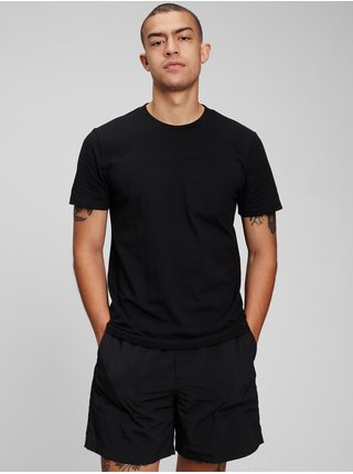 Čierne pánske basic tričko s vrecúškom GAP