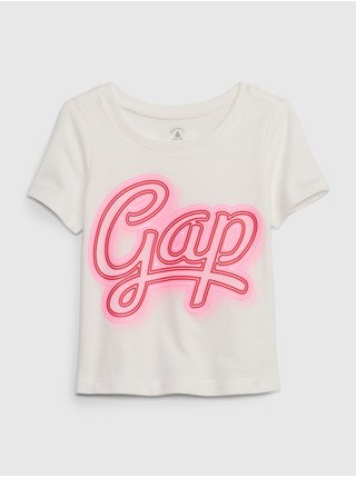 Růžovo-bílé holčičí tričko s logem GAP
