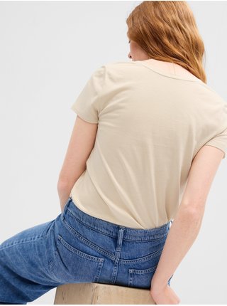 Béžové dámské tričko s potiskem GAP
