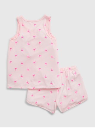 Svetloružové dievčenské vzorované pyžamo GAP