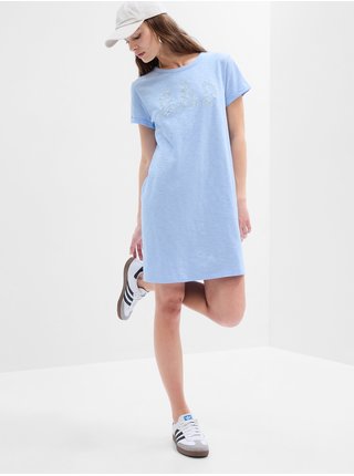 Světle modré dámské tričkové šaty GAP