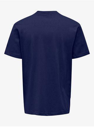 Tmavě modré pánské basic tričko ONLY & SONS Max Life