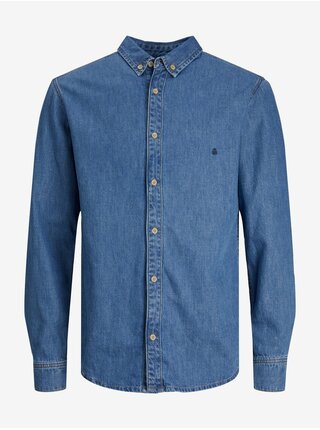 Modrá pánska džínsová košeľa Jack & Jones Felix