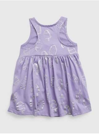 Sada holčičích vzorovaných šatů a kraťasů ve fialové barvě GAP