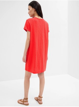 Červené dámské basic šaty s kapsičkou GAP