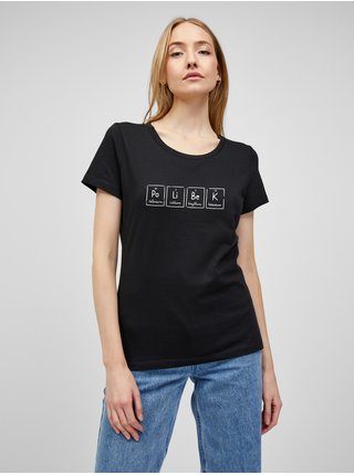 Černé dámské tričko s potiskem ZOOT.Original Polibek  