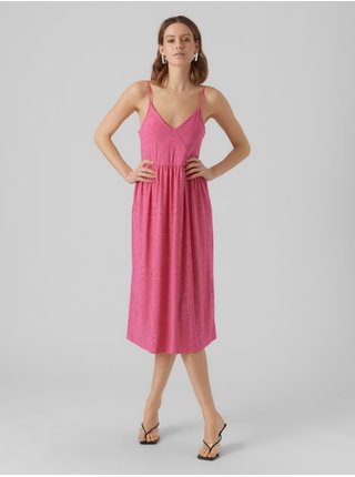 Růžové dámské vzorované šaty VERO MODA Camil
