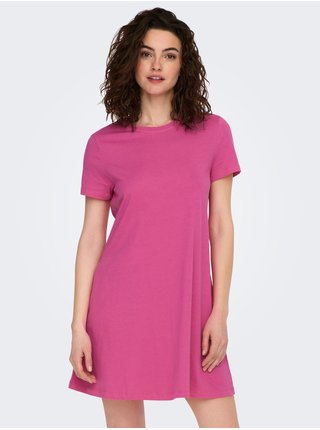 Tmavě růžové dámské basic šaty ONLY May