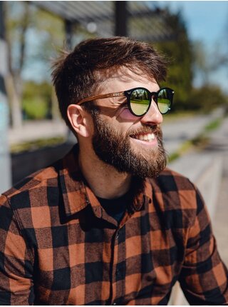 Hnědo-černé unisex polarizační sluneční brýle VUCH Simeon    