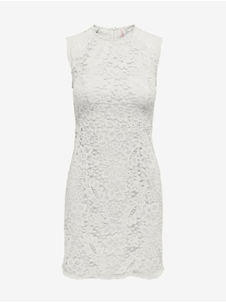 Bílé dámské krajkové pouzdrové šaty ONLY Arzina