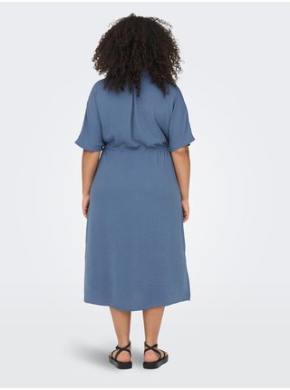 Modré dámske košeľové midi šaty ONLY CARMAKOMA New Coris
