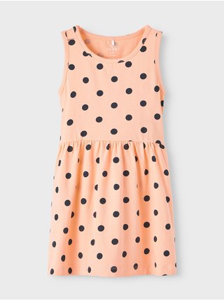 Oranžové holčičí puntíkované šaty name it Valsine