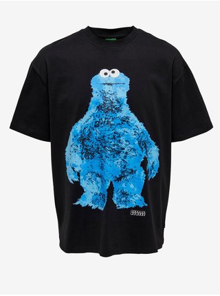 Čierne pánske oversize tričko ONLY & SONS Sesame Street