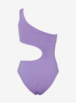 Světle fialové dámské jednodílné plavky s průstřihem Pieces Bara