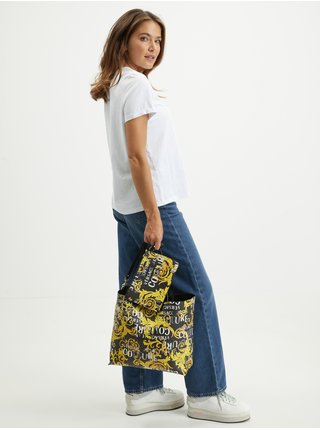 Žluto-černý dámský vzorovaný oboustranný shopper Versace Jeans Couture