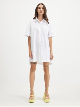 Bílé dámské košilové oversize šaty ONLY Winni
