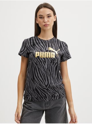 Černé dámské vzorované tričko Puma