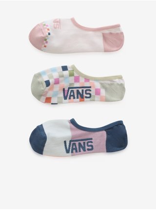 Sada tří párů dámských ponožek v bílé a růžové barvě VANS Check Yes Canoodle