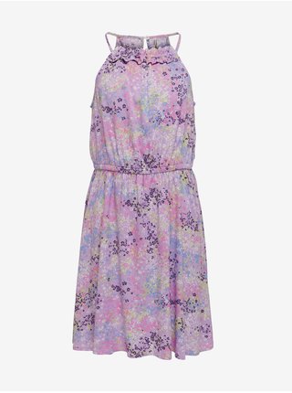 Svetlo fialové dievčenské kvetované šaty ONLY Anna
