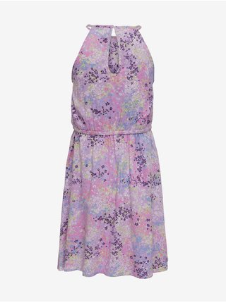 Světle fialové holčičí květované šaty ONLY Anna