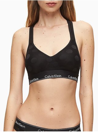 Calvin Klein čierna bodkovaná podprsenka Lightly Lined Bralette