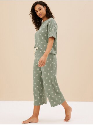 Pyžamká pre ženy Marks & Spencer - zelená, krémová