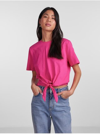 Tmavě růžové dámské tričko Pieces Tia