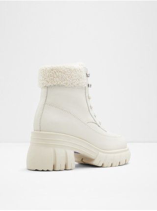 Bílé dámské kožené kotníkové zimní boty ALDO Marni 