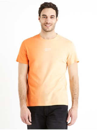 Oranžové pánské tričko Celio Deside    