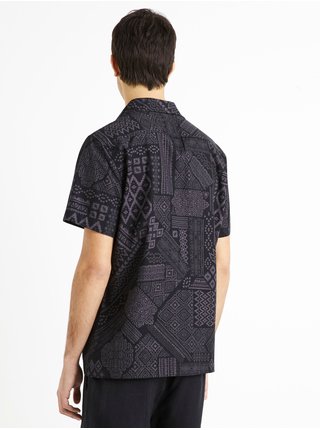 Čierna pánska vzorovaná košeľa Celio Dawinda