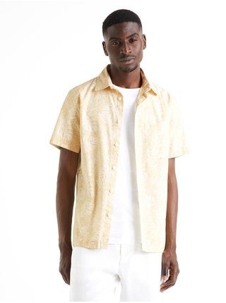 Béžová pánska vzorovaná košeľa Celio Daprinti