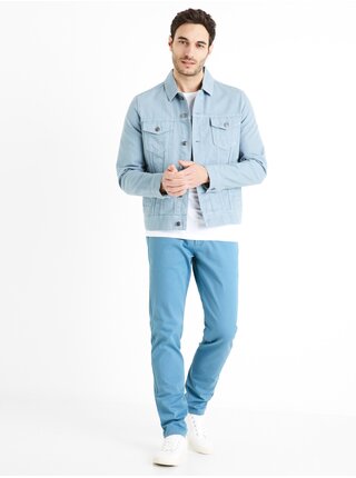 Světle modré pánské chino kalhoty Celio Tocharles 