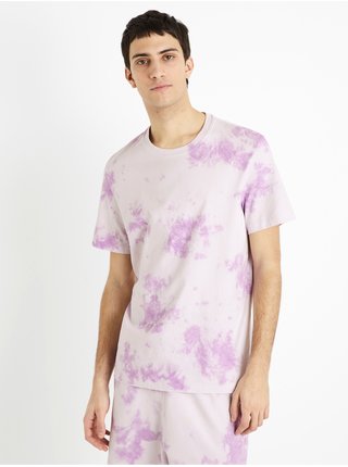 Svetlo fialové pánske batikované tričko Celio Dengame