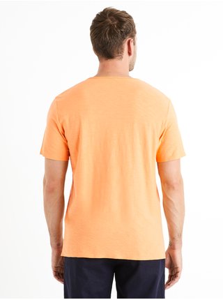 Oranžové pánské basic tričko  Celio Betunis 