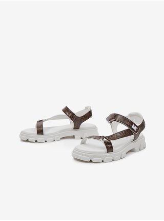 Bielo-hnedé dámske vzorované sandále Michael Kors Ridley