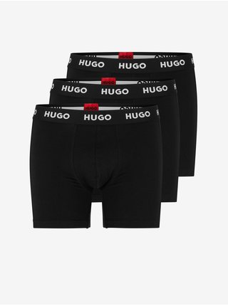 Sada tří pánských boxerek v černé barvě Hugo Boss
