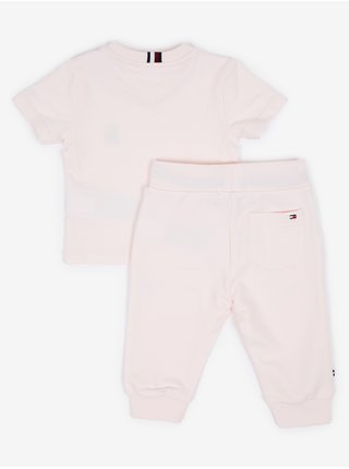 Sada holčičího trička a tepláků ve světle růžové barvě Tommy Hilfiger