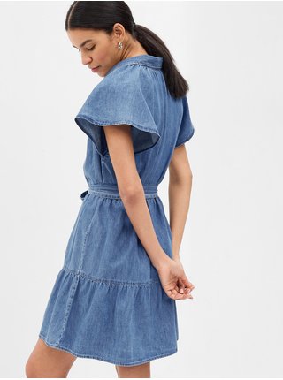Modré dámske džínsové košeľové šaty Gap