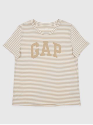 Béžové dámske pruhované tričko Gap