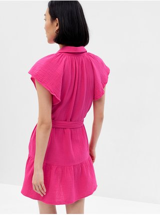 Tmavo ružové dámske košeľové šaty Gap