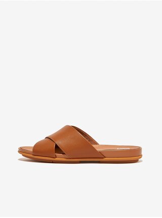 Hnedé dámske kožené šľapky FitFlop Gracie