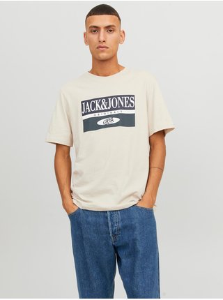 Béžové pánské tričko Jack & Jones Arthur
