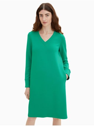Zelené dámské mikinové šaty s kapsami Tom Tailor