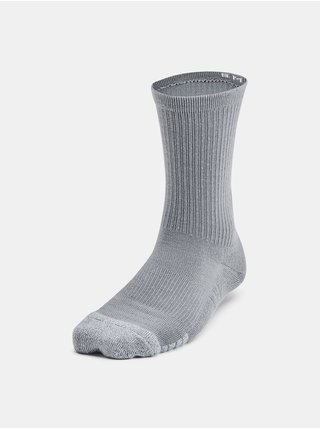 Sada tří párů dámských sportovních ponožek v šedé, bílé a černé barvě  Under Armour UA Heatgear 3pk Crew Yth