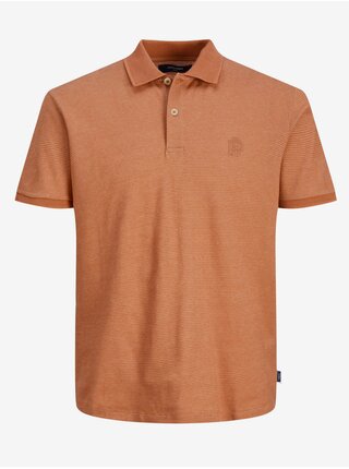 Cihlové pánské žíhané tričko Jack & Jones Caleb