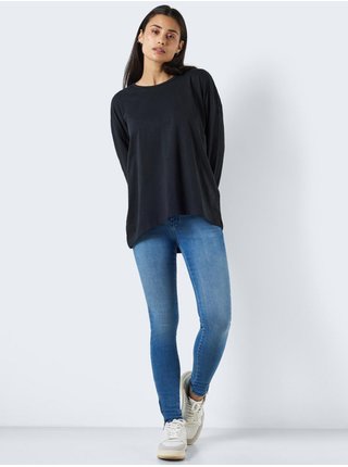 Černé dámské basic oversize tričko s dlouhým rukávem Noisy May Mathilde